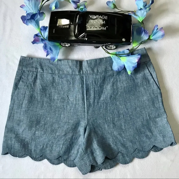 LOFT NWT Denim Scallop Short Women Various - Picture 2 of 9